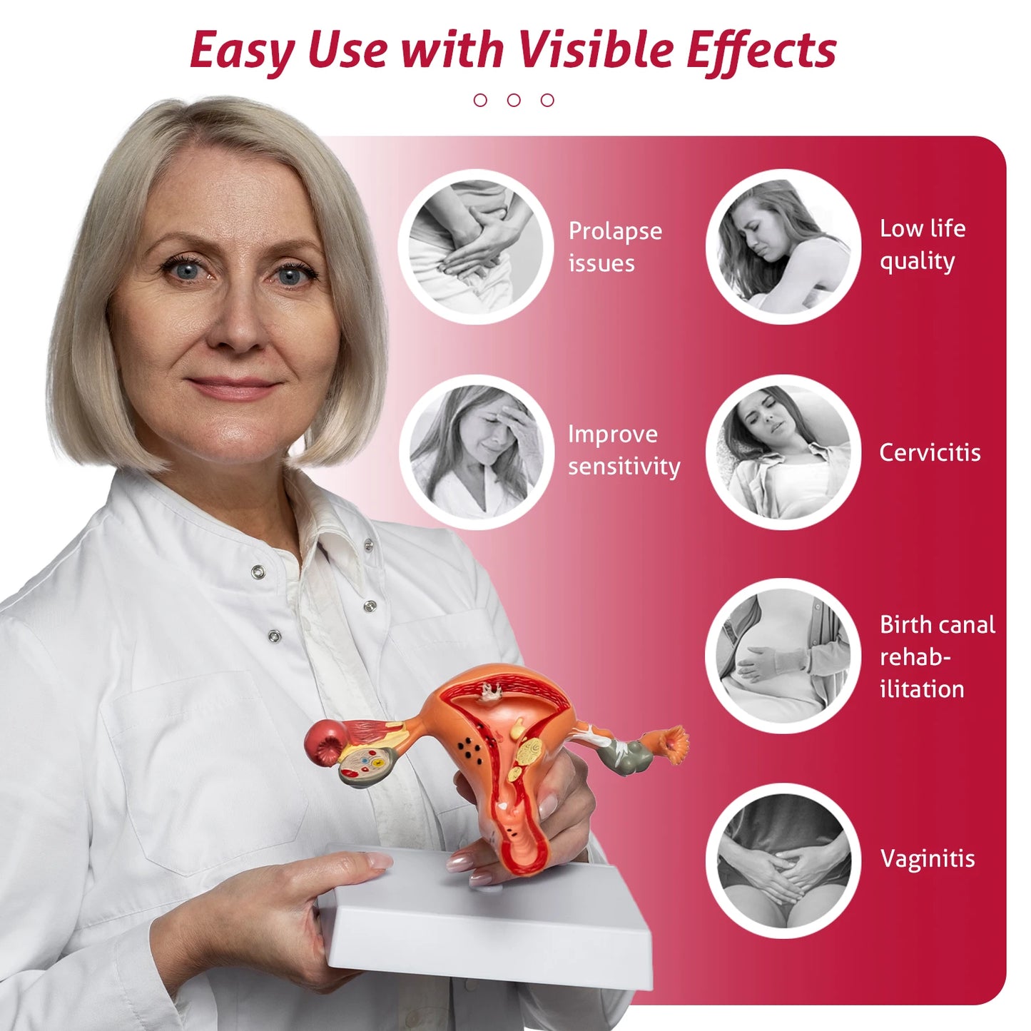 Vaginal Vibrator Wireless Vaginal Massager Red Light Therapy Device for Vaginitis Female Sex Wand Vaginal Tightening Device SilhouElle