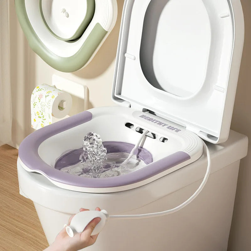 Folding Toilet Sitz Bath Athtubs Flusher with Suction Cup Durable Basin Pregnant Postpartum Women Private Hemorrhoids Flushing SilhouElle